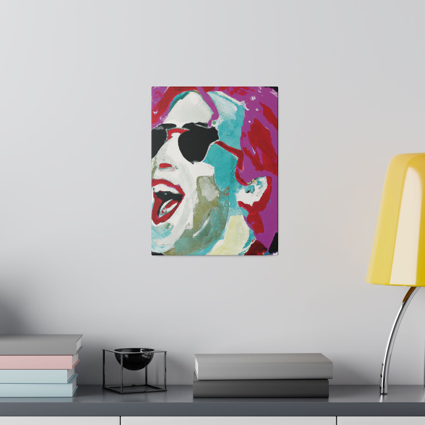 7676H - Rockstar Painting Print | Face | Abstract | Poster | Home Decor | Wall Art | Music Art | Canvas