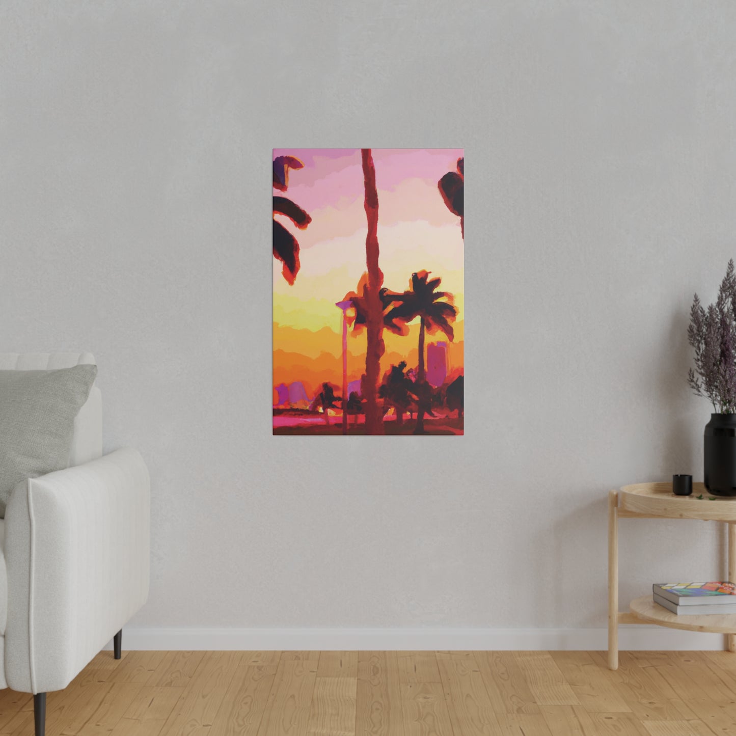 7016Q - Miami Beach Sunset Painting Print | Miami | Beach | Sunset | Poster | Home Decor | Wall Art | Canvas