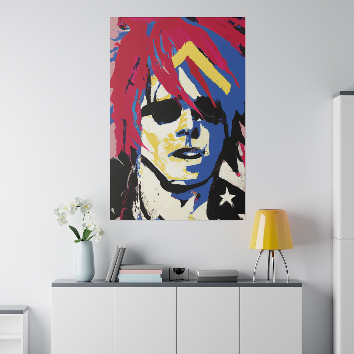 9537K - Rockstar Painting Print | Face | Abstract | Poster | Home Decor | Wall Art | Music Art | Canvas