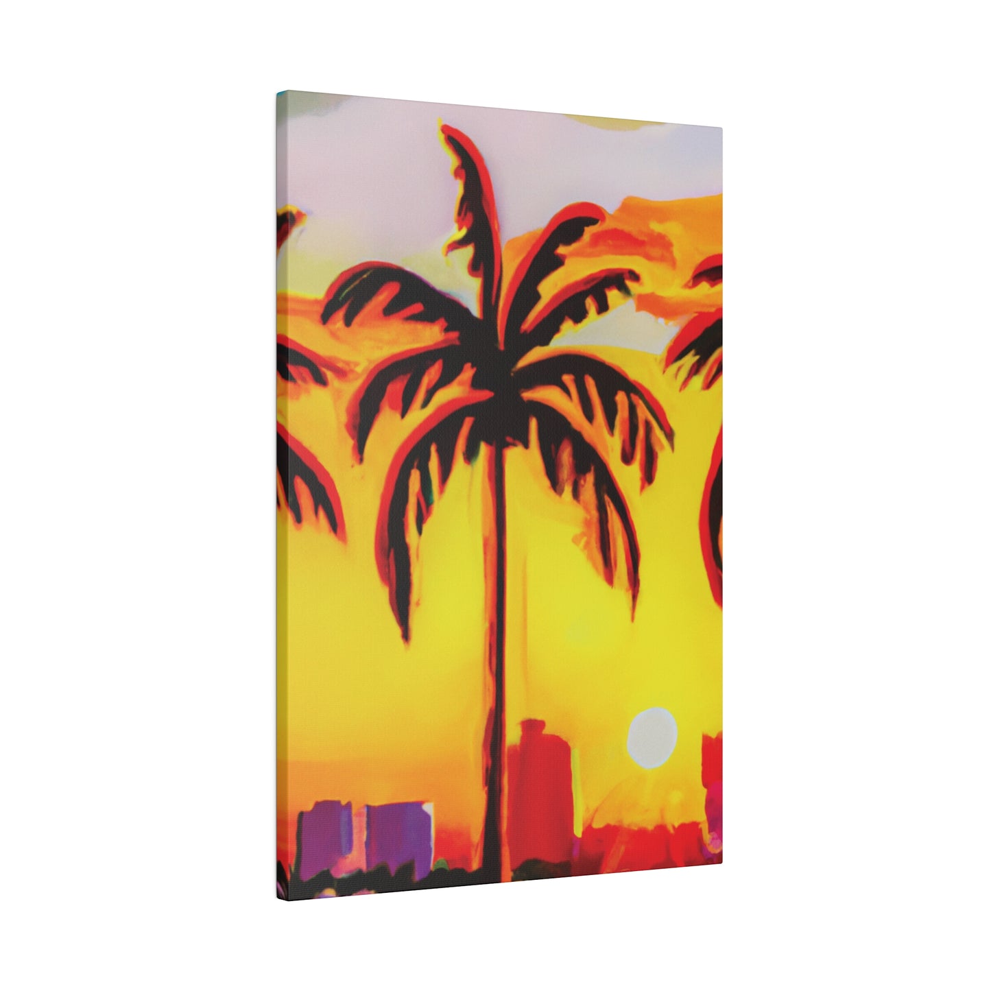 6539T - Miami Beach Sunset Painting Print | Miami | Beach | Sunset | Poster | Home Decor | Wall Art | Canvas