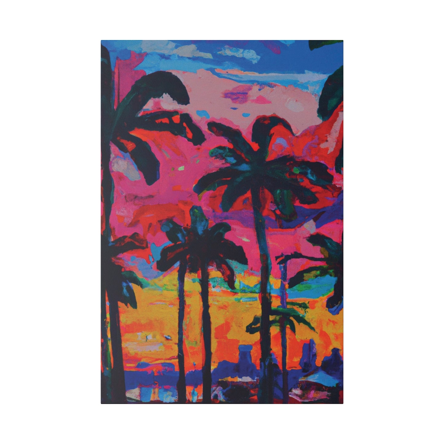 2821A - Miami Beach Sunset Painting Print | Miami | Beach | Sunset | Poster | Home Decor | Wall Art | Canvas