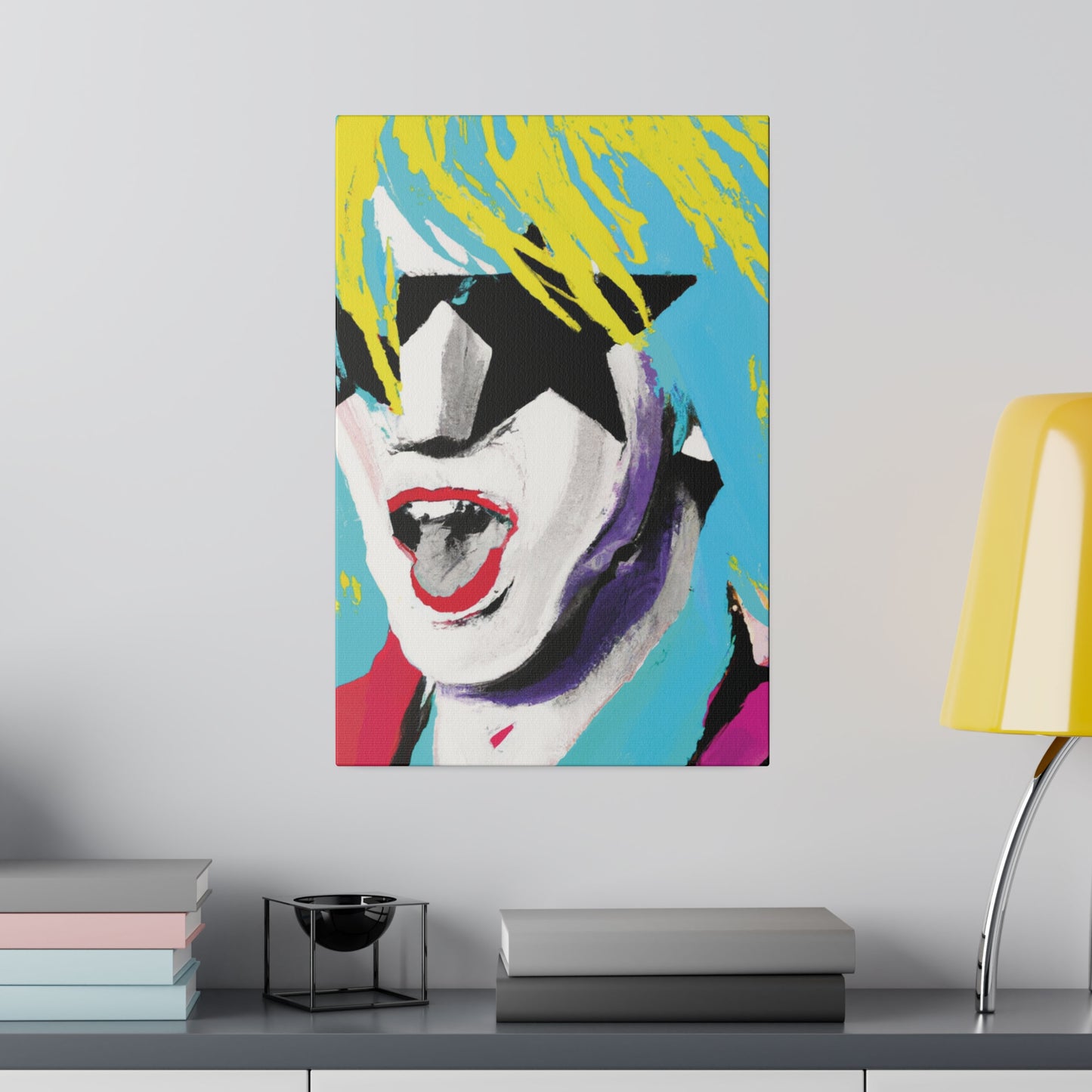 8736P - Rockstar Painting Print | Face | Abstract | Poster | Home Decor | Wall Art | Music Art | Canvas