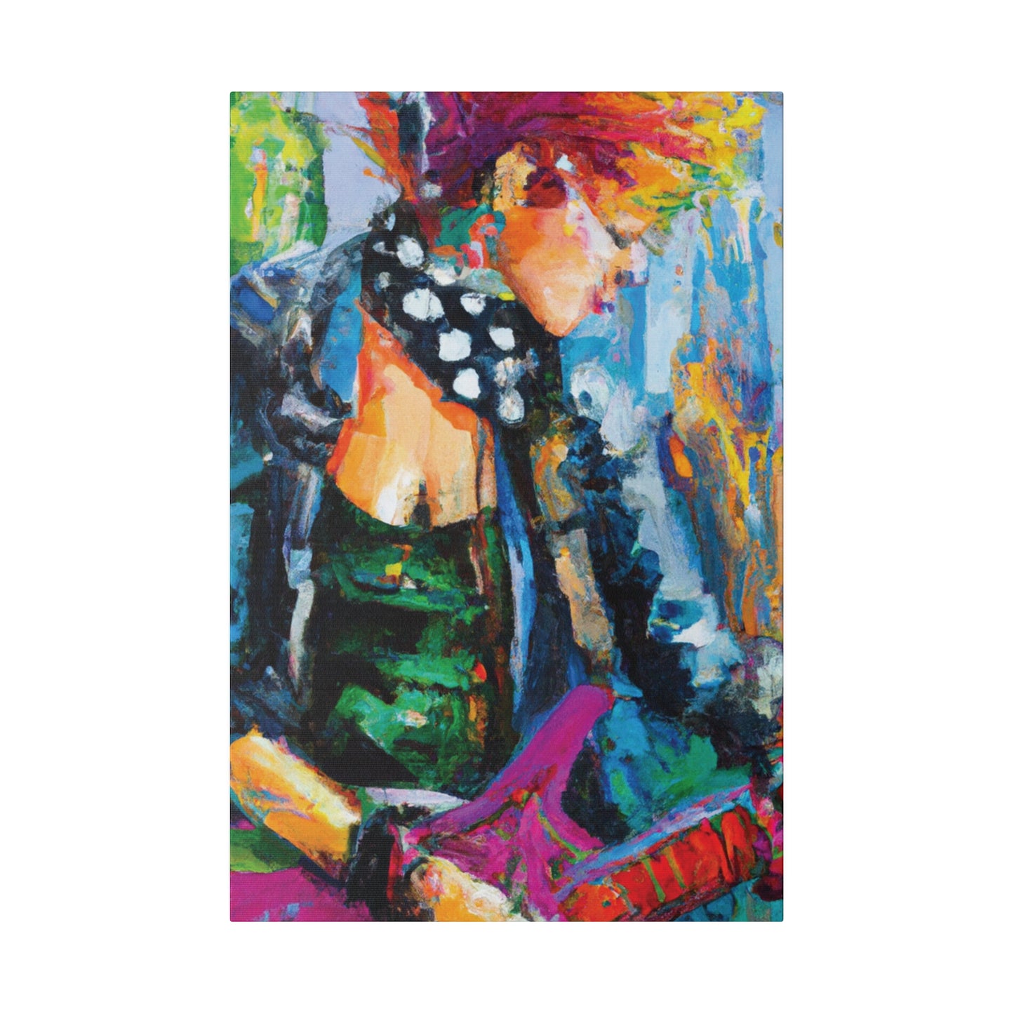 8032E - Rockstar Oil Painting Style Print | Poster | Home Decor | Wall Art | Music Art | Canvas