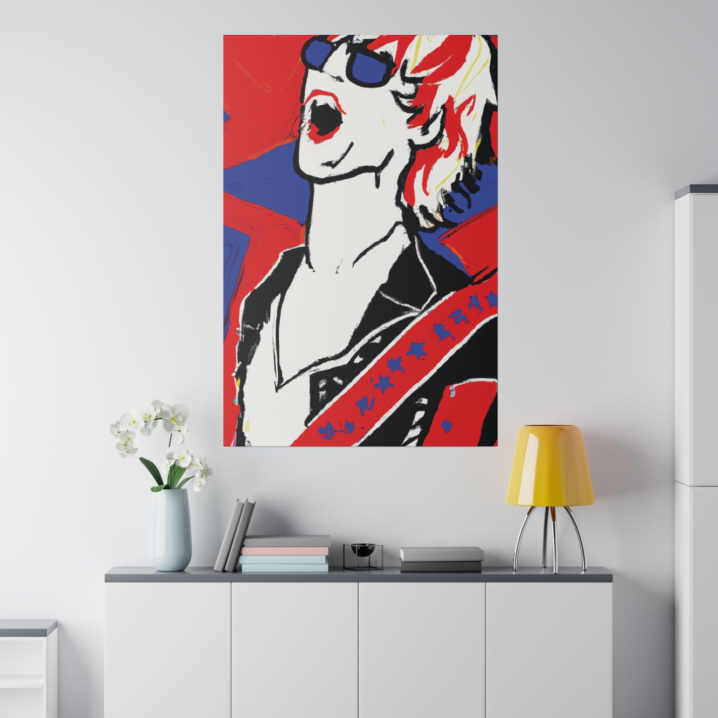 7263X - Rockstar Painting Print | Face | Abstract | Poster | Home Decor | Wall Art | Music Art | Canvas