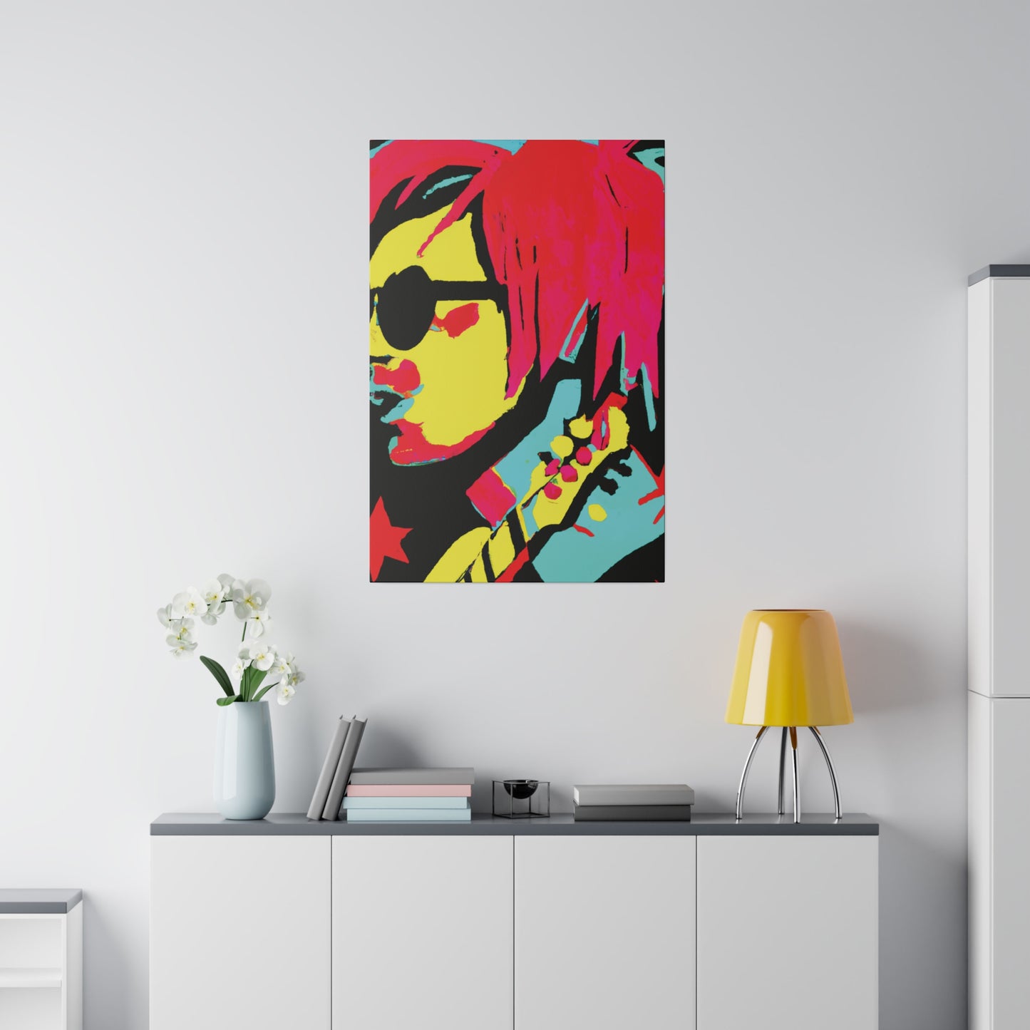 8972Y - Rockstar Painting Print | Face | Abstract | Poster | Home Decor | Wall Art | Music Art | Canvas