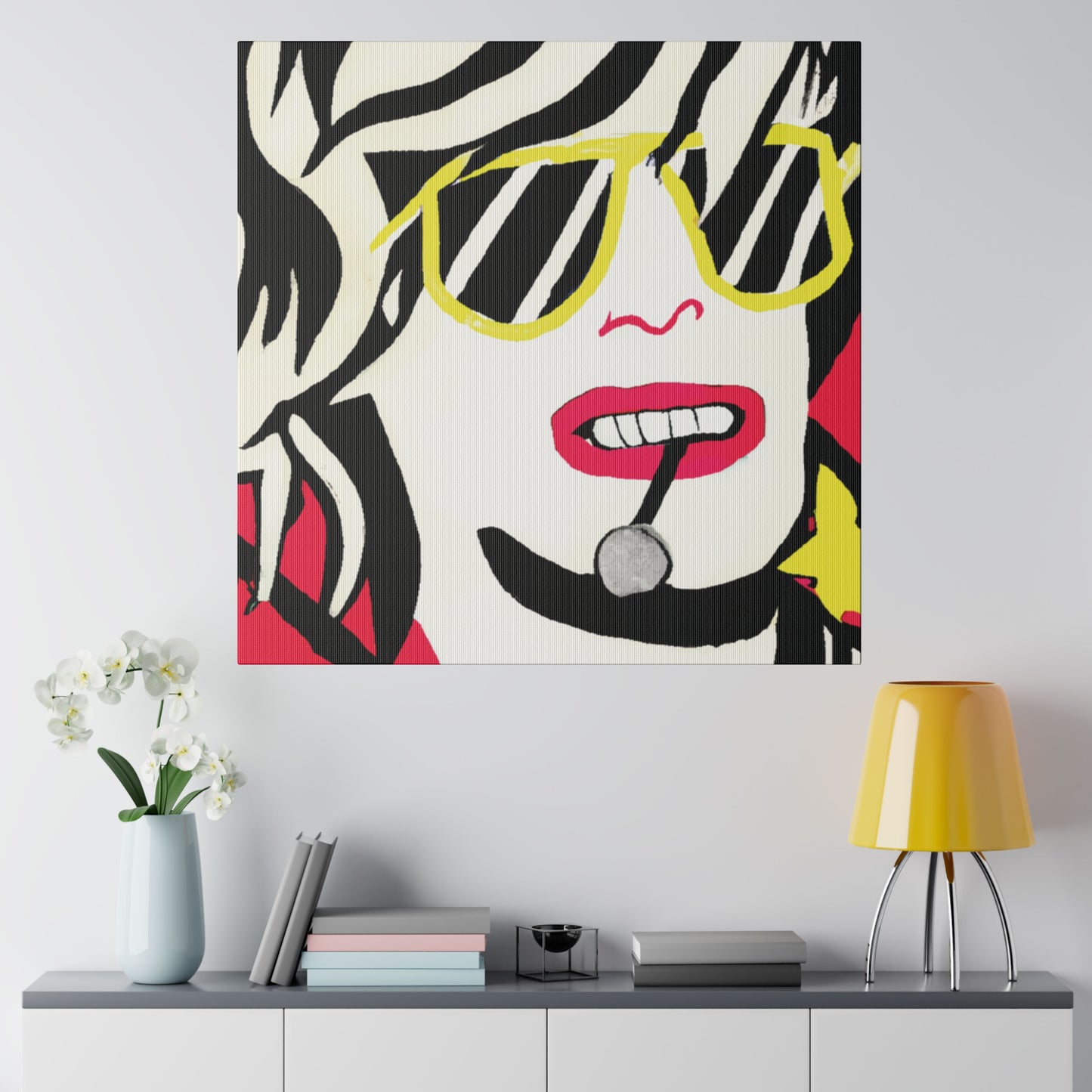 7456P - Rockstar Painting Print | Face | Abstract | Poster | Home Decor | Wall Art | Music Art | Canvas