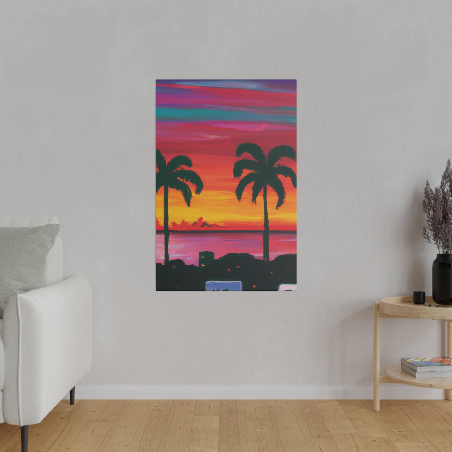 3275A - Miami Beach Sunset Painting Print | Miami | Beach | Sunset | Poster | Home Decor | Wall Art | Canvas