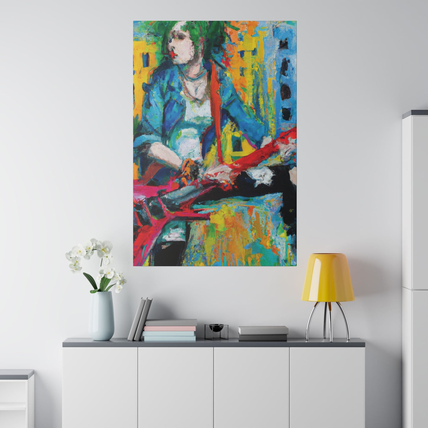 845K - Rockstar Oil Painting Style Print | Poster | Home Decor | Wall Art | Music Art | Canvas