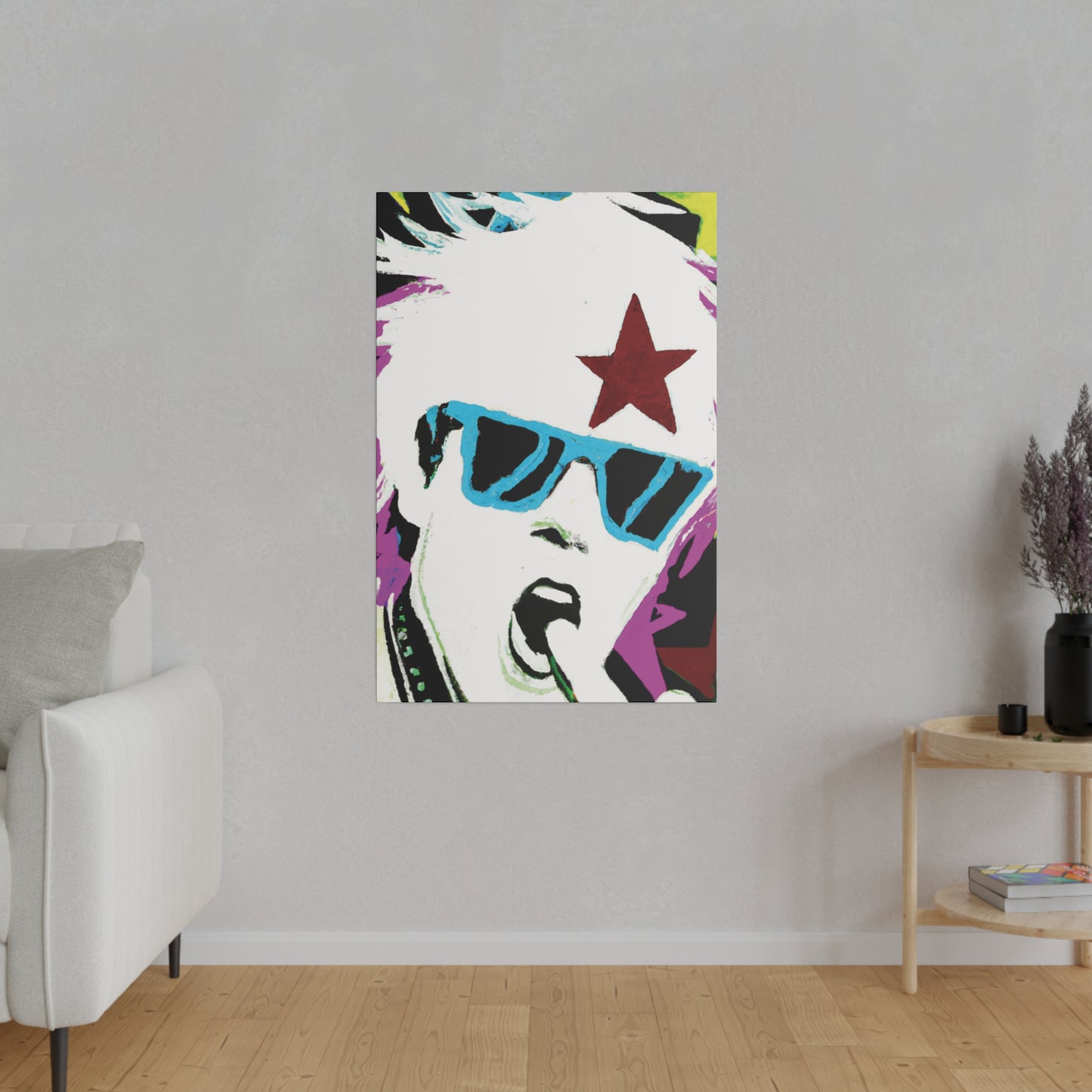 4850F - Rockstar Painting Print | Face | Abstract | Poster | Home Decor | Wall Art | Music Art | Canvas