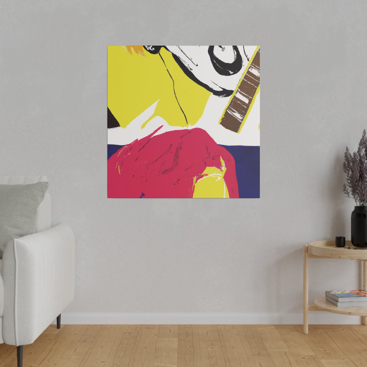 8354G - Rockstar Painting Print | Face | Abstract | Poster | Home Decor | Wall Art | Music Art | Canvas