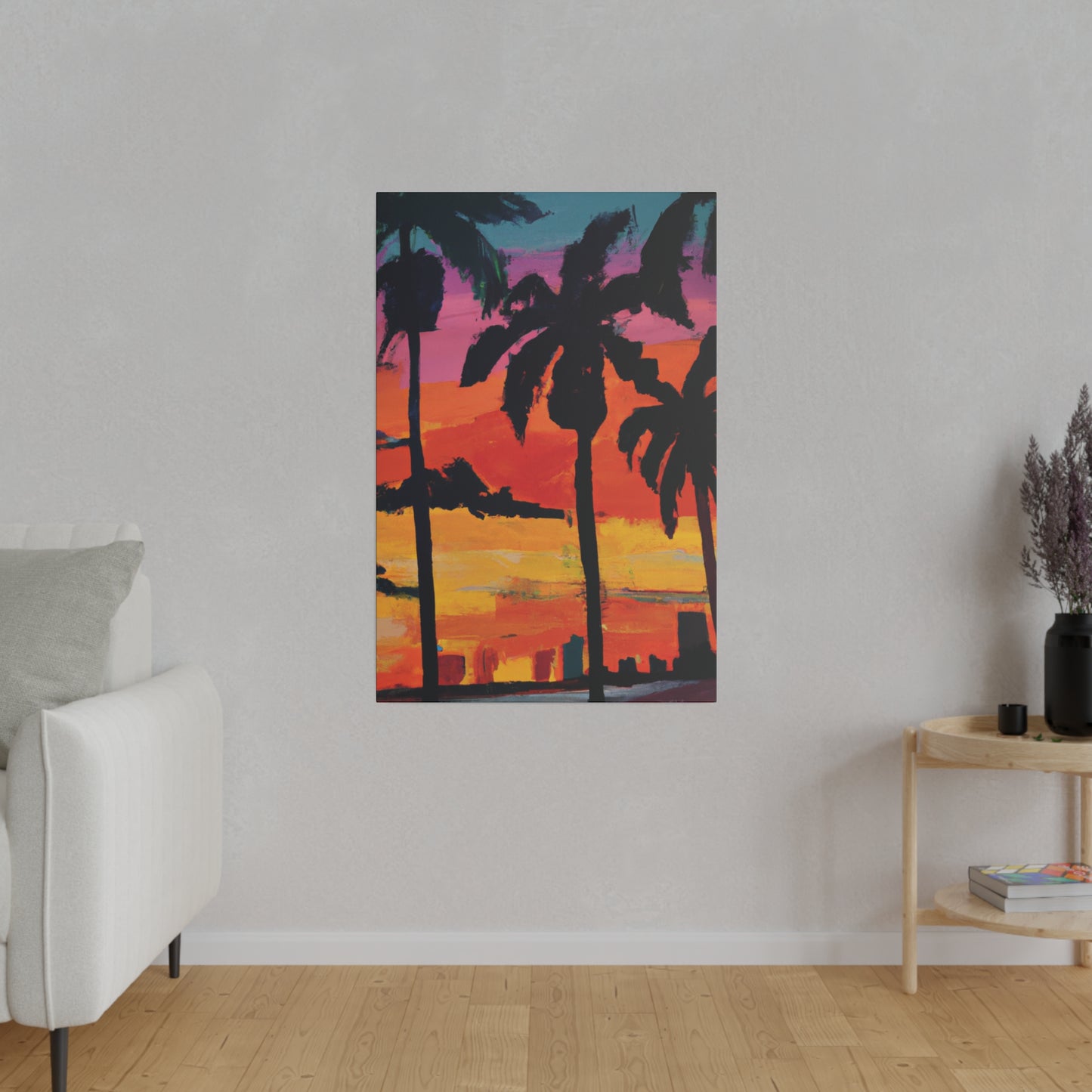 7389S - Miami Beach Sunset Painting Print | Miami | Beach | Sunset | Poster | Home Decor | Wall Art | Canvas