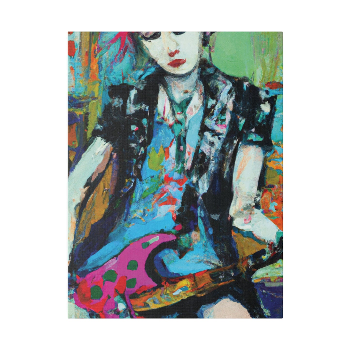 8725A - Rockstar Oil Painting Style Print | Poster | Home Decor | Wall Art | Music Art | Canvas