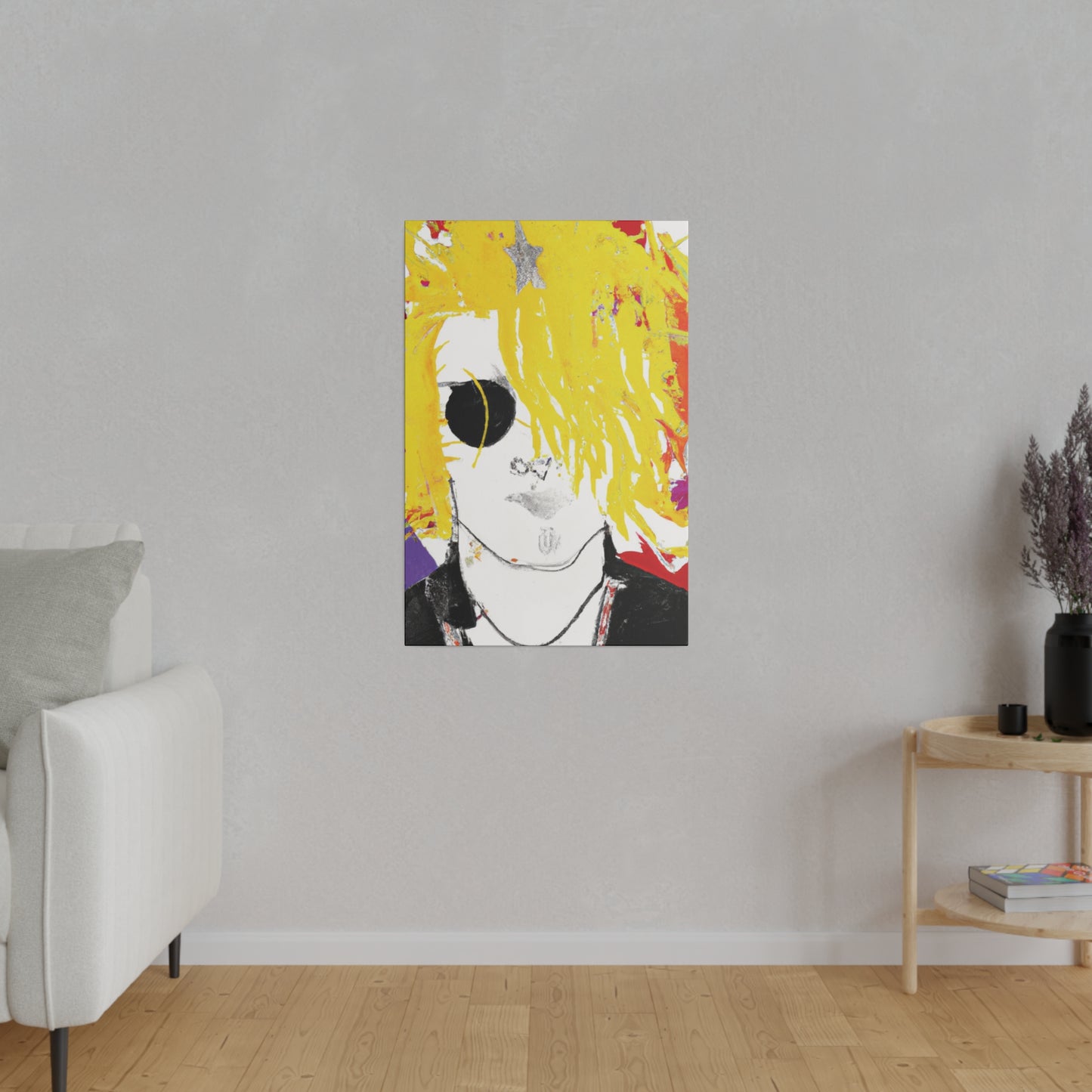 9674T - Rockstar Painting Print | Face | Abstract | Poster | Home Decor | Wall Art | Music Art | Canvas