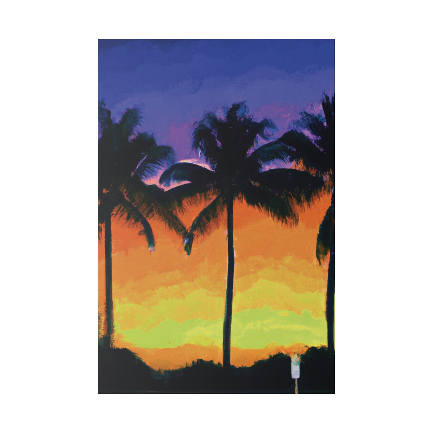 6354V - Miami Beach Sunset Painting Print | Miami | Beach | Sunset | Poster | Home Decor | Wall Art | Canvas