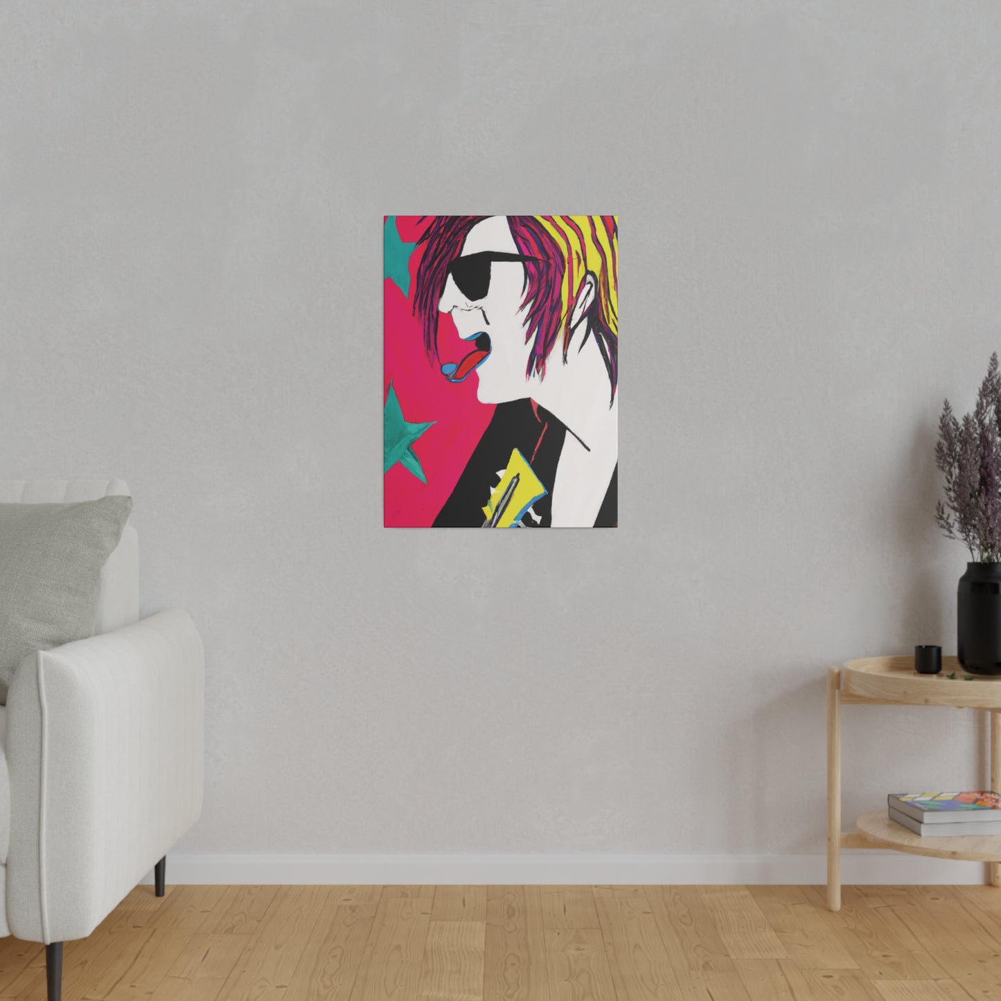 4447P - Rockstar Painting Print | Face | Abstract | Poster | Home Decor | Wall Art | Music Art | Canvas