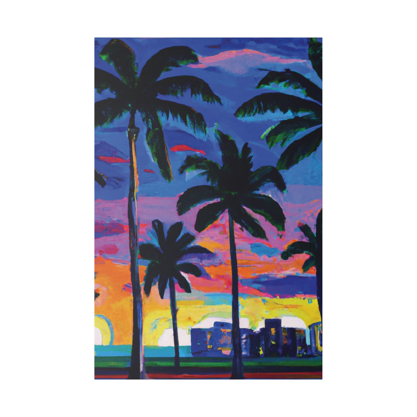 4621L - Miami Beach Sunset Painting Print | Miami | Beach | Sunset | Poster | Home Decor | Wall Art | Canvas