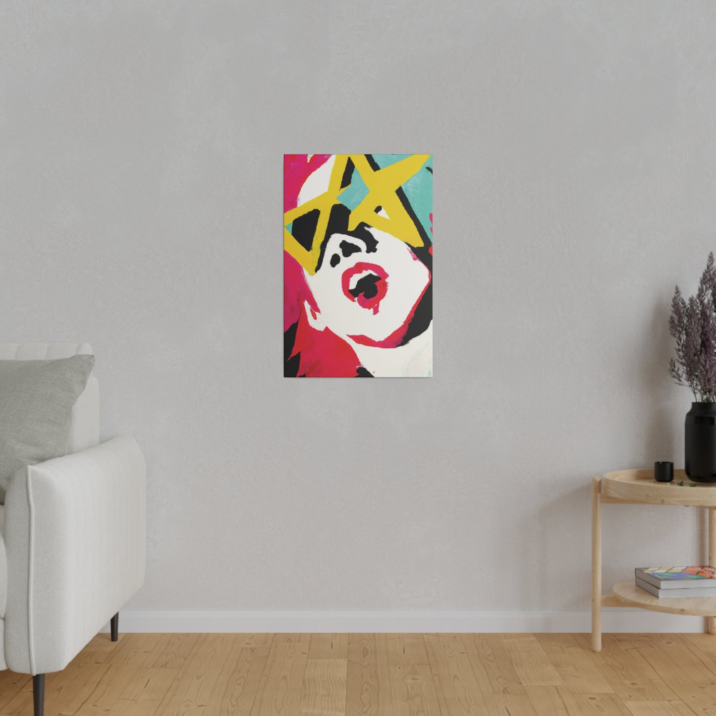 9419T - Rockstar Painting Print | Face | Abstract | Poster | Home Decor | Wall Art | Music Art | Canvas