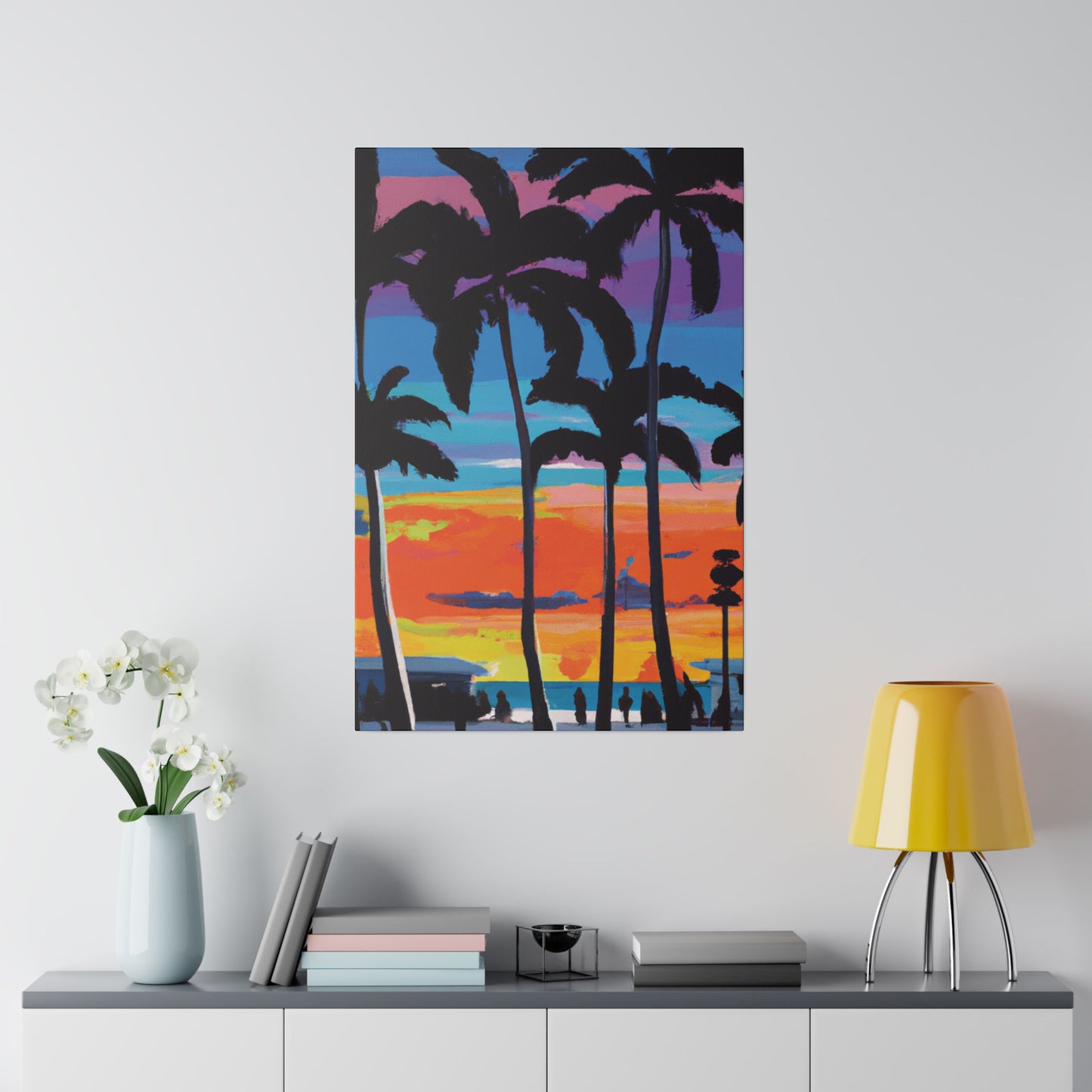 7891V - Miami Beach Sunset Painting Print | Miami | Beach | Sunset | Poster | Home Decor | Wall Art | Canvas