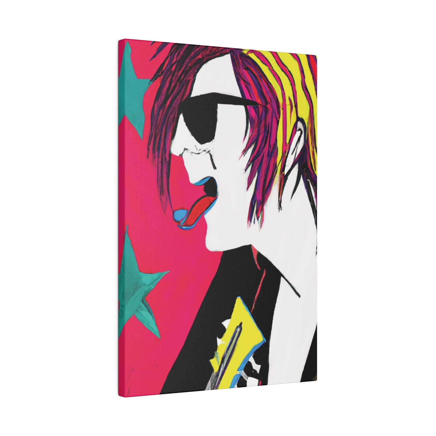 4447P - Rockstar Painting Print | Face | Abstract | Poster | Home Decor | Wall Art | Music Art | Canvas