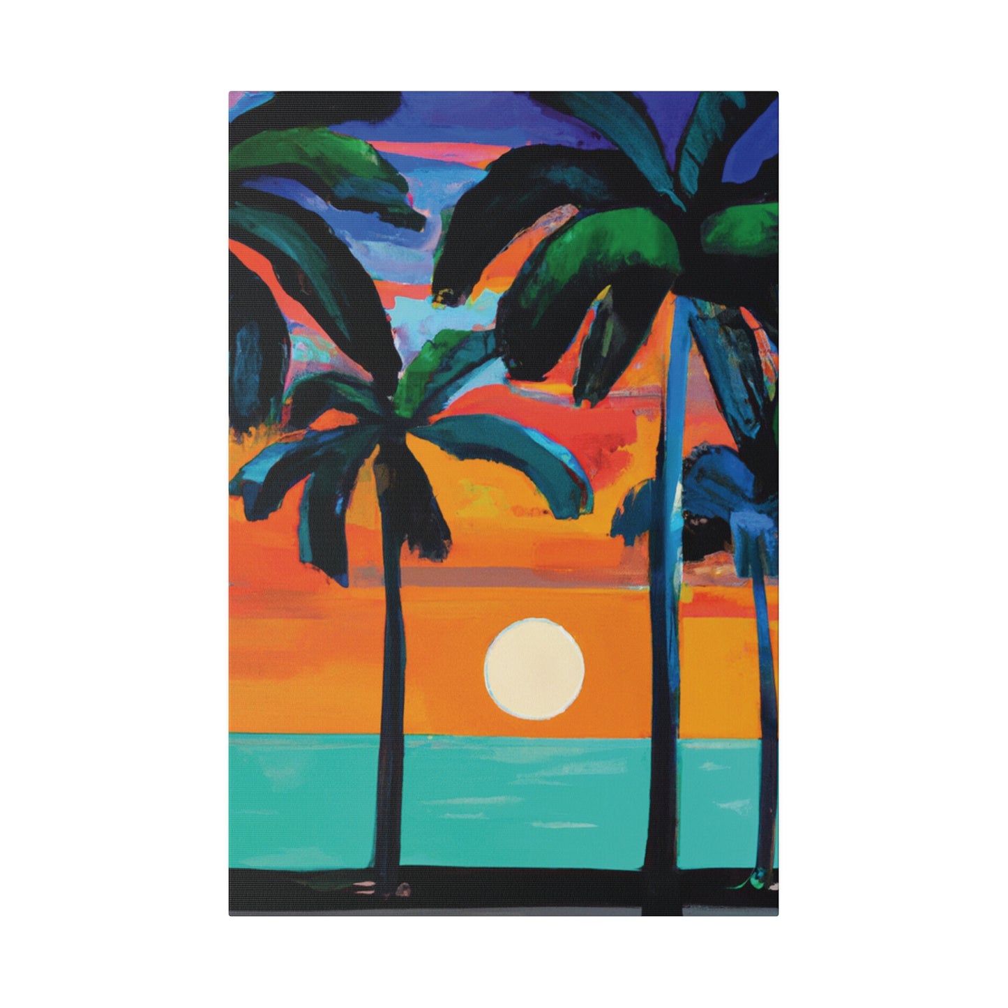 4567C - Miami Beach Sunset Painting Print | Miami | Beach | Sunset | Poster | Home Decor | Wall Art | Canvas