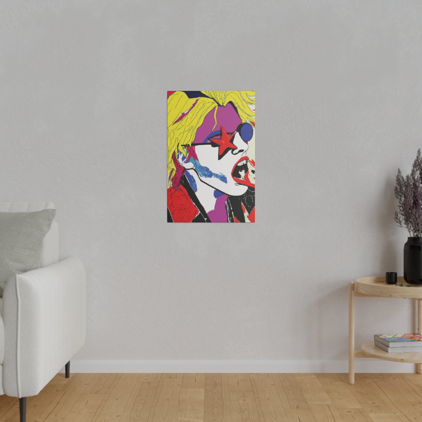 7531H - Rockstar Painting Print | Face | Abstract | Poster | Home Decor | Wall Art | Music Art | Canvas