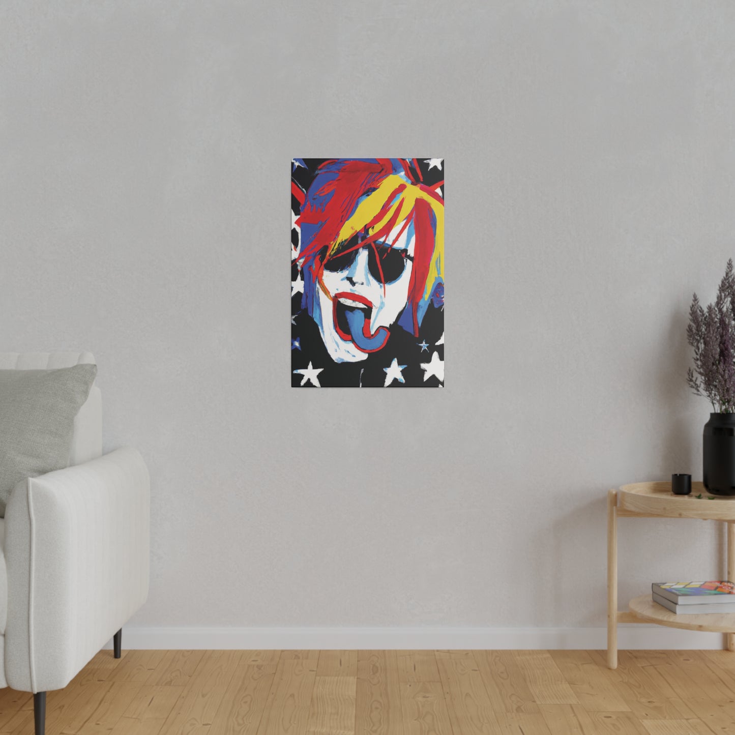 5376Y - Rockstar Painting Print | Face | Abstract | Poster | Home Decor | Wall Art | Music Art | Canvas