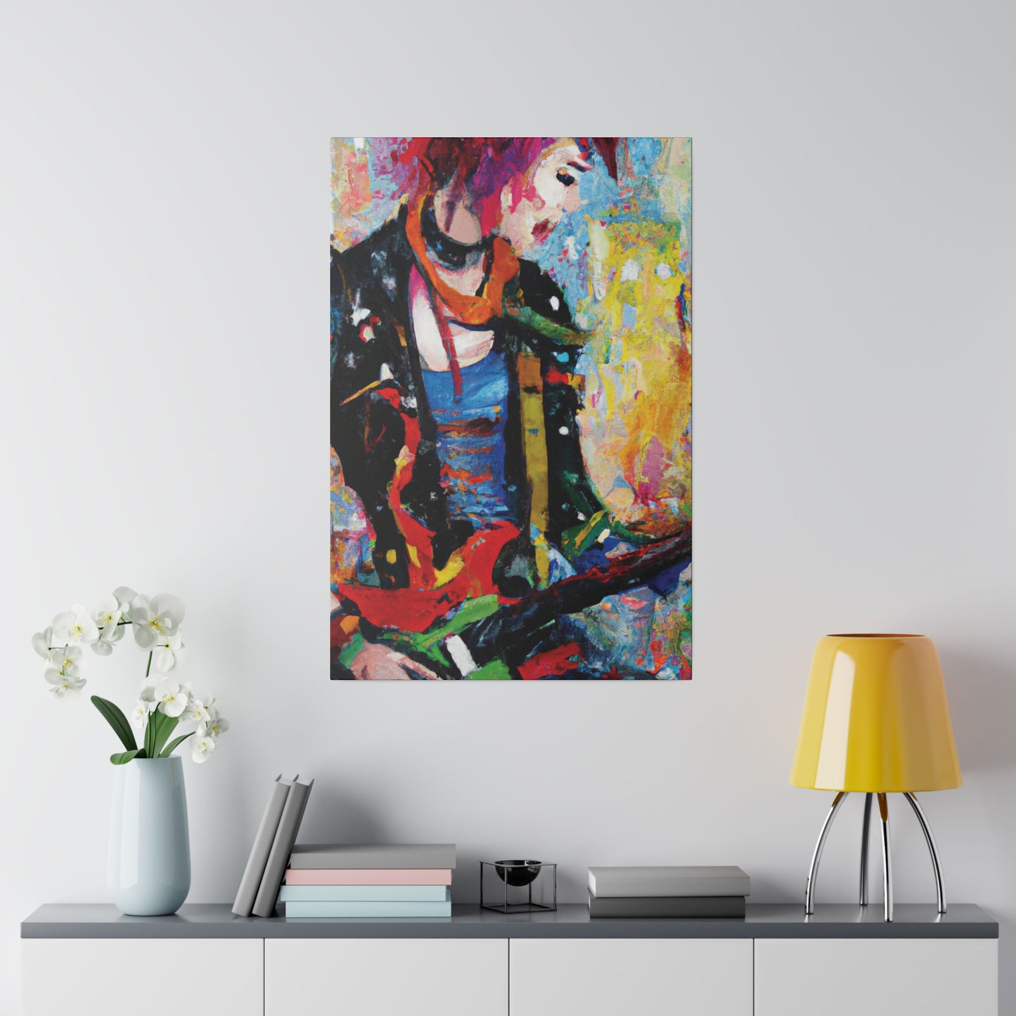 3151J - Rockstar Oil Painting Style Print | Poster | Home Decor | Wall Art | Music Art | Canvas