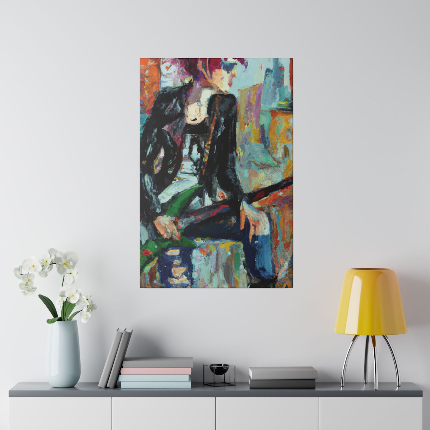 6918Q - Rockstar Oil Painting Style Print | Poster | Home Decor | Wall Art | Music Art | Canvas