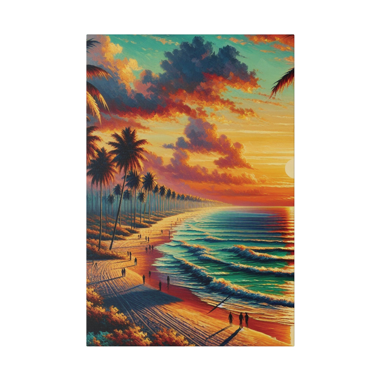 4832K - miami beach art, sunset background, ocean art work, beach art work, sunset designs, miami beach painting, miami beach print