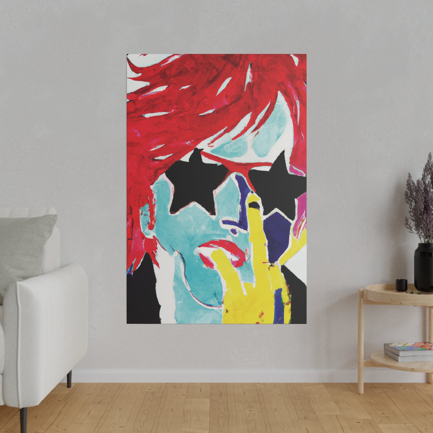 2748V - Rockstar Painting Print | Face | Abstract | Poster | Home Decor | Wall Art | Music Art | Canvas