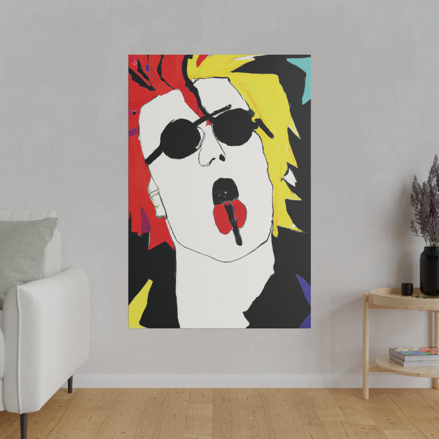 8372R - Rockstar Painting Print | Face | Abstract | Poster | Home Decor | Wall Art | Music Art | Canvas