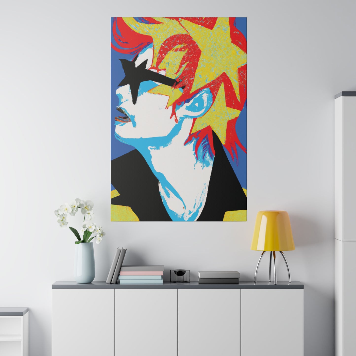 9245E - Rockstar Painting Print | Face | Abstract | Poster | Home Decor | Wall Art | Music Art | Canvas