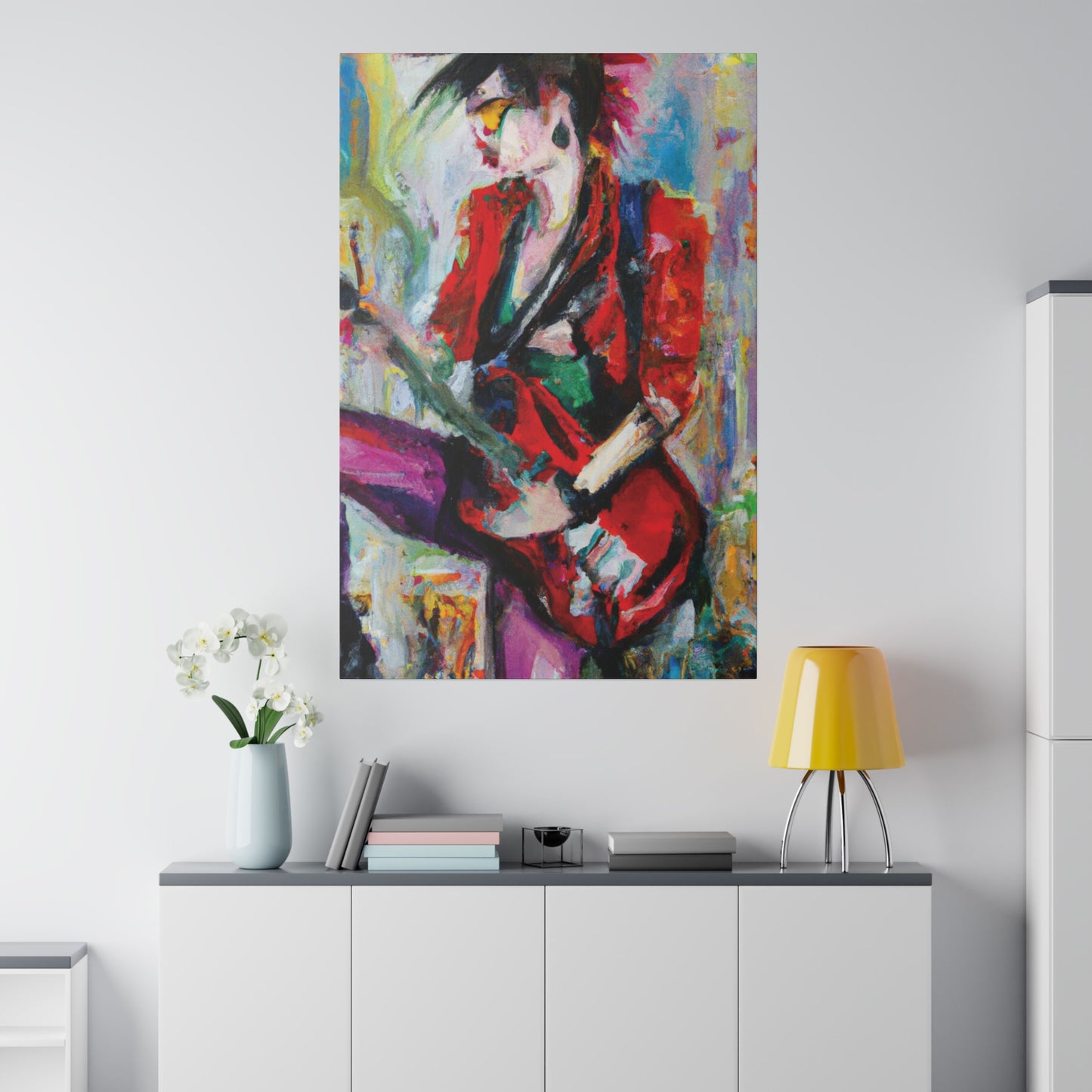 7962V - Rockstar Oil Painting Style Print | Poster | Home Decor | Wall Art | Music Art | Canvas