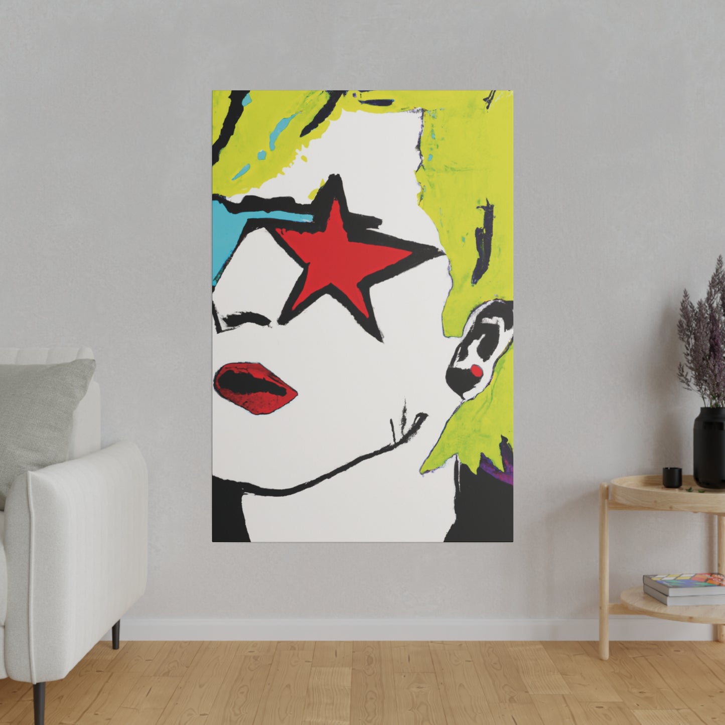 6352S - Rockstar Painting Print | Face | Abstract | Poster | Home Decor | Wall Art | Music Art | Canvas