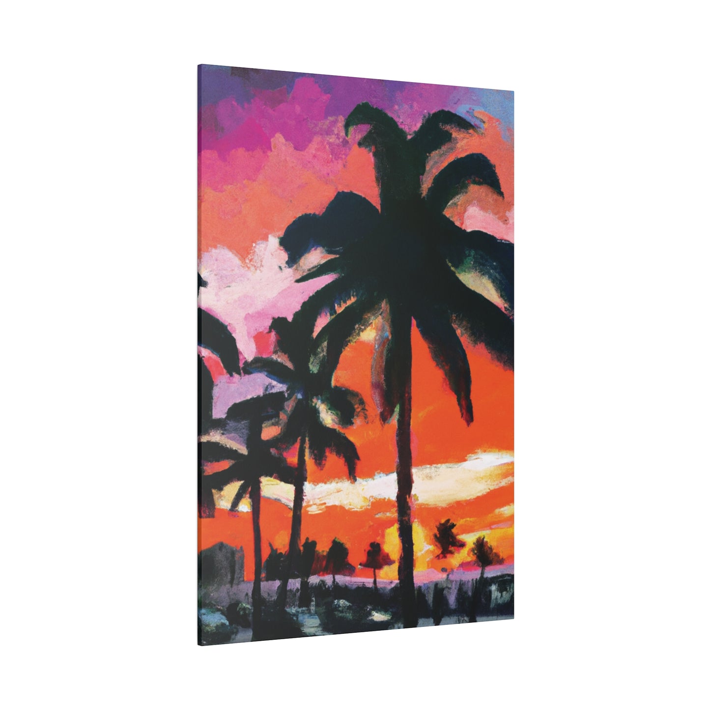 2734M - Miami Beach Sunset Painting Print | Miami | Beach | Sunset | Poster | Home Decor | Wall Art | Canvas