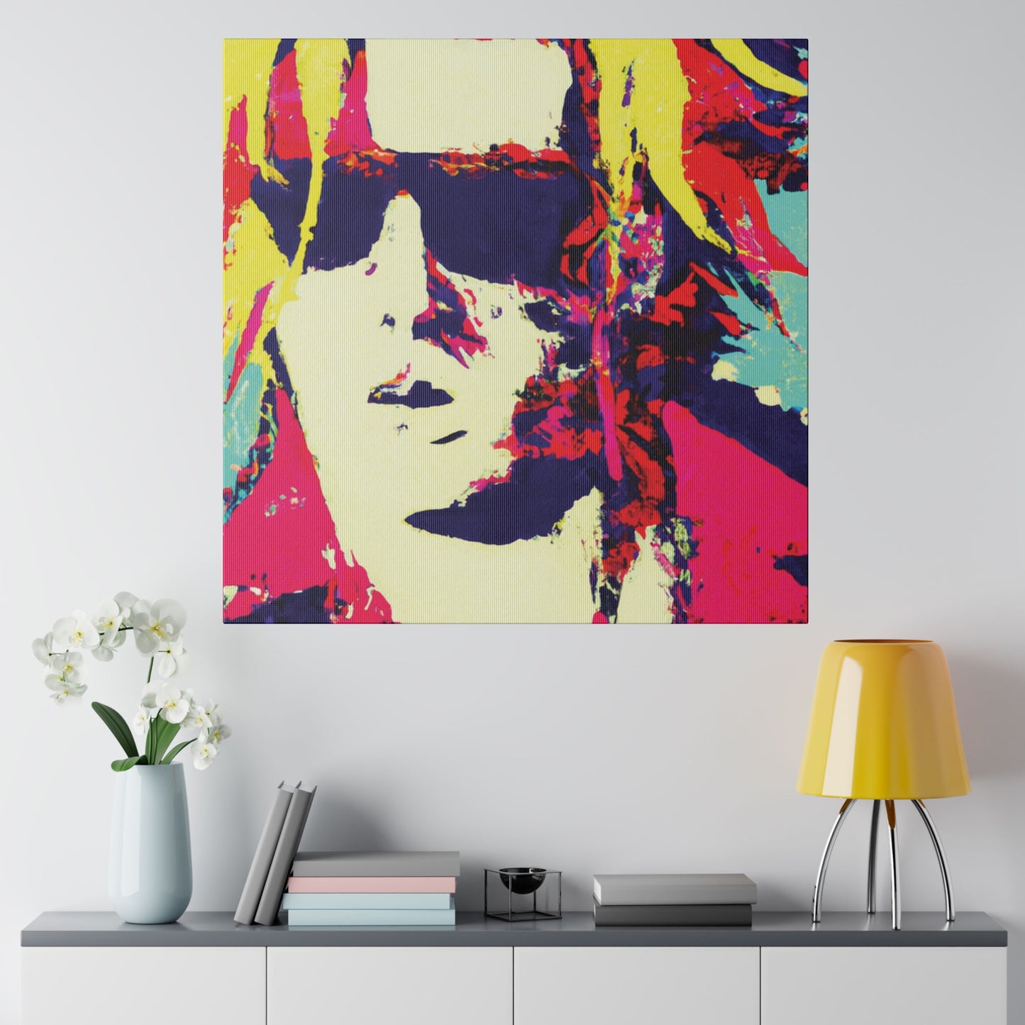 8674W - Rockstar Painting Print | Face | Abstract | Poster | Home Decor | Wall Art | Music Art | Canvas