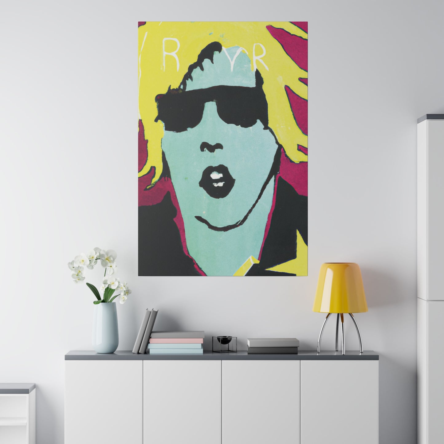 6542F - Rockstar Painting Print | Face | Abstract | Poster | Home Decor | Wall Art | Music Art | Canvas