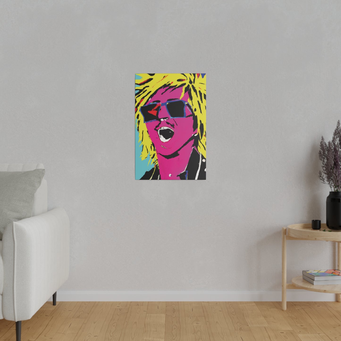 8376W - Rockstar Painting Print | Face | Abstract | Poster | Home Decor | Wall Art | Music Art | Canvas