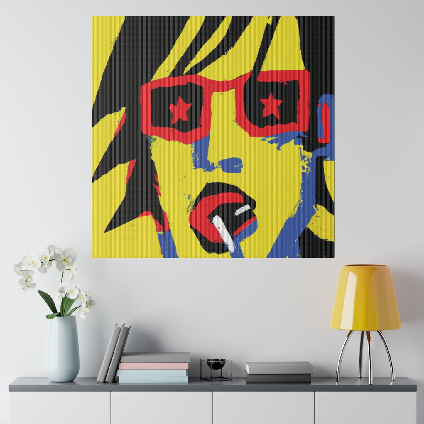 4745B - Rockstar Painting Print | Face | Abstract | Poster | Home Decor | Wall Art | Music Art | Canvas