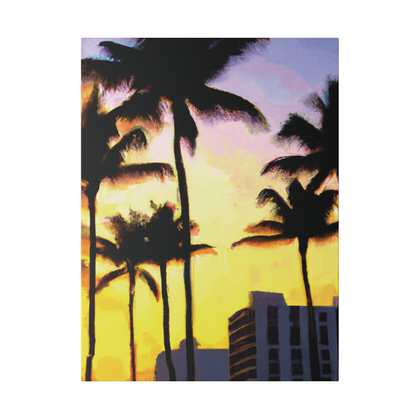 9691V - Miami Beach Sunset Painting Print | Miami | Beach | Sunset | Poster | Home Decor | Wall Art | Canvas