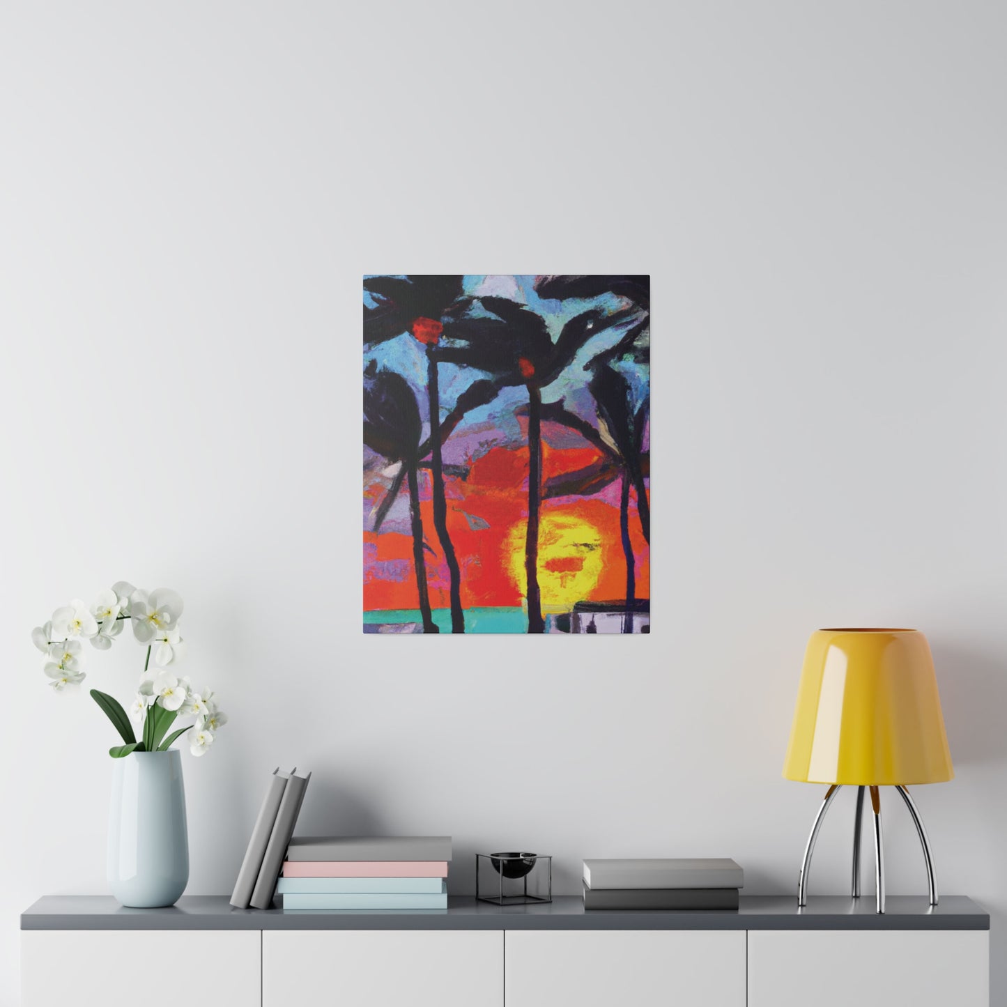 8407Q - Miami Beach Sunset Painting Print | Miami | Beach | Sunset | Poster | Home Decor | Wall Art | Canvas