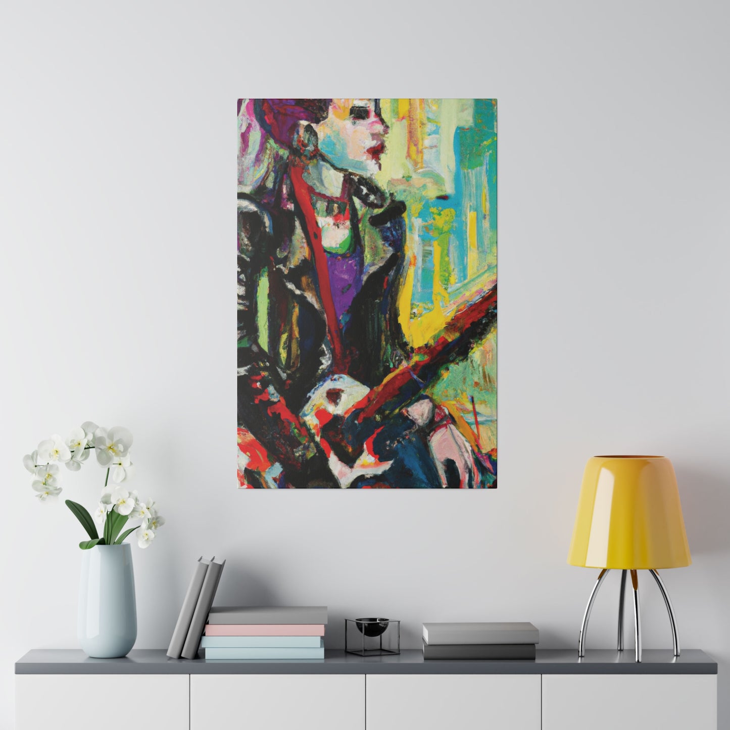 4247P - Rockstar Oil Painting Style Print | Poster | Home Decor | Wall Art | Music Art | Canvas