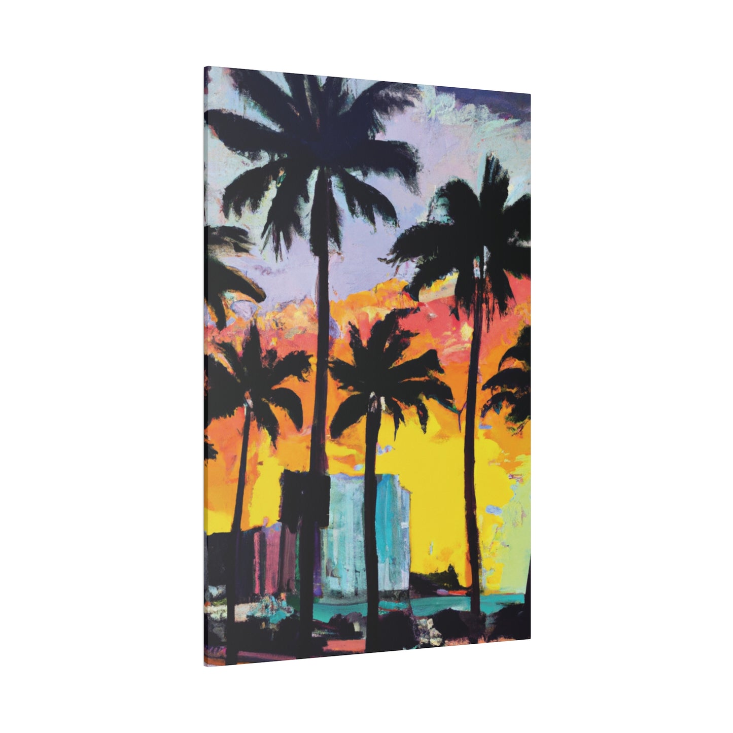 10266L - Miami Beach Sunset Painting Print | Miami | Beach | Sunset | Poster | Home Decor | Wall Art | Canvas