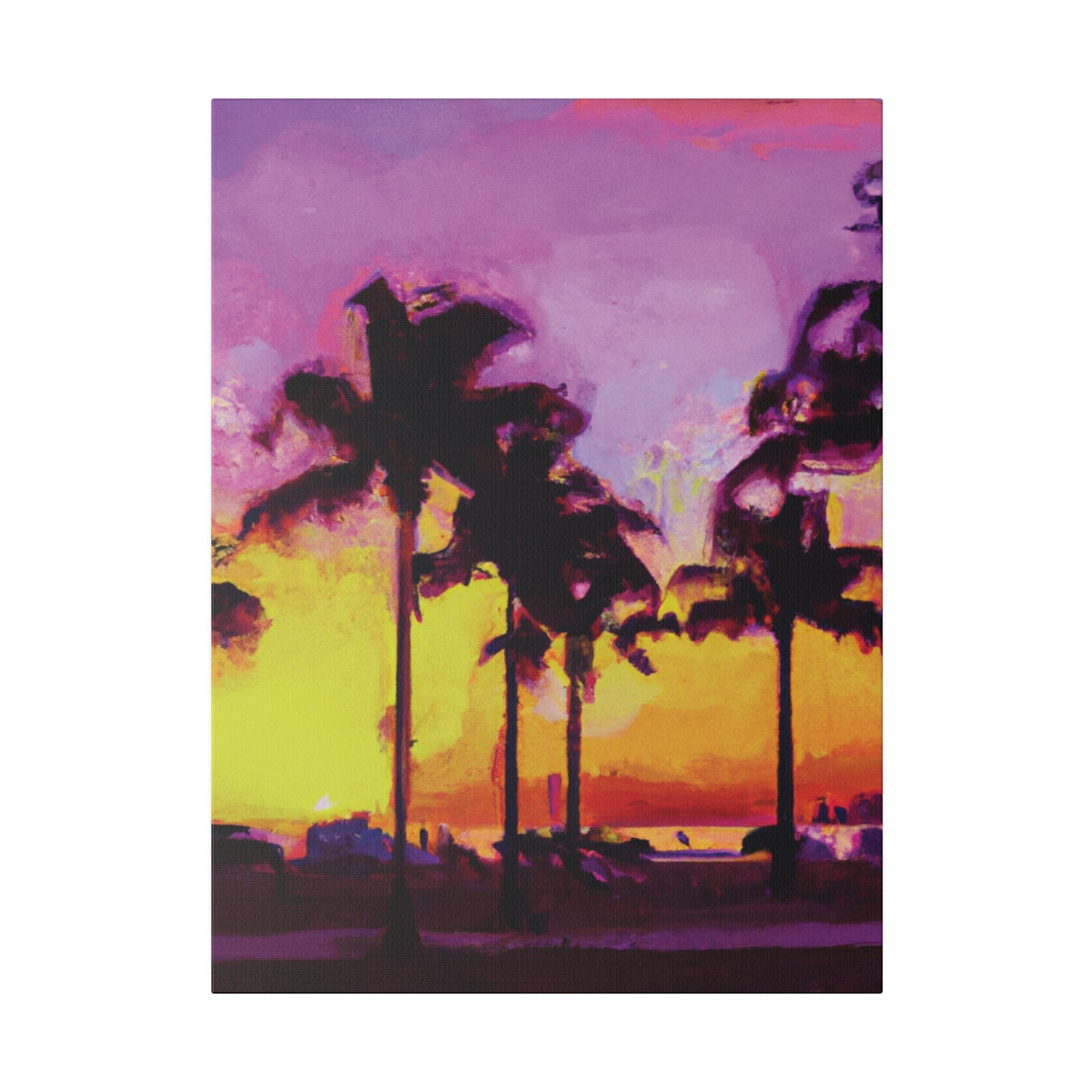 3958L - Miami Beach Sunset Painting Print | Miami | Beach | Sunset | Poster | Home Decor | Wall Art | Canvas