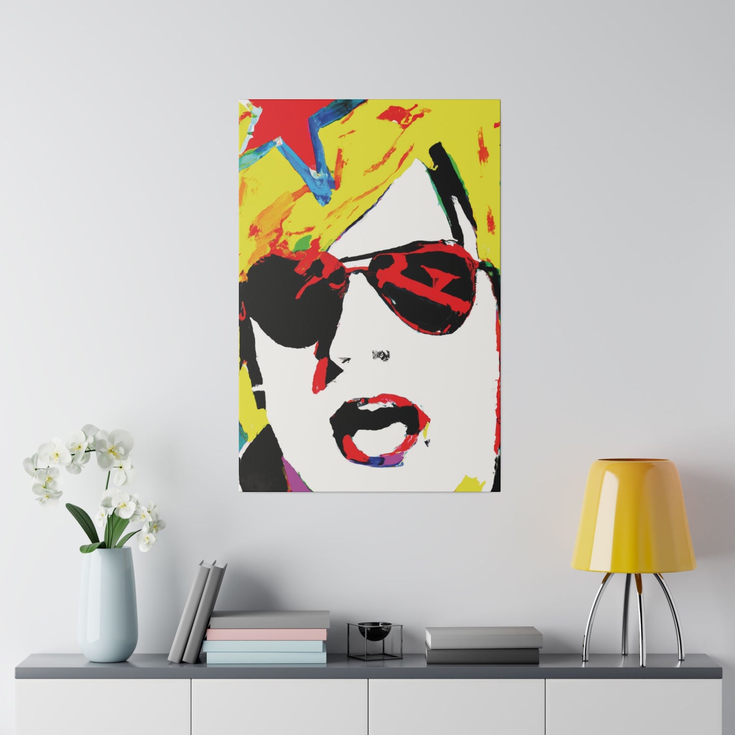 7931Q - Rockstar Painting Print | Face | Abstract | Poster | Home Decor | Wall Art | Music Art | Canvas