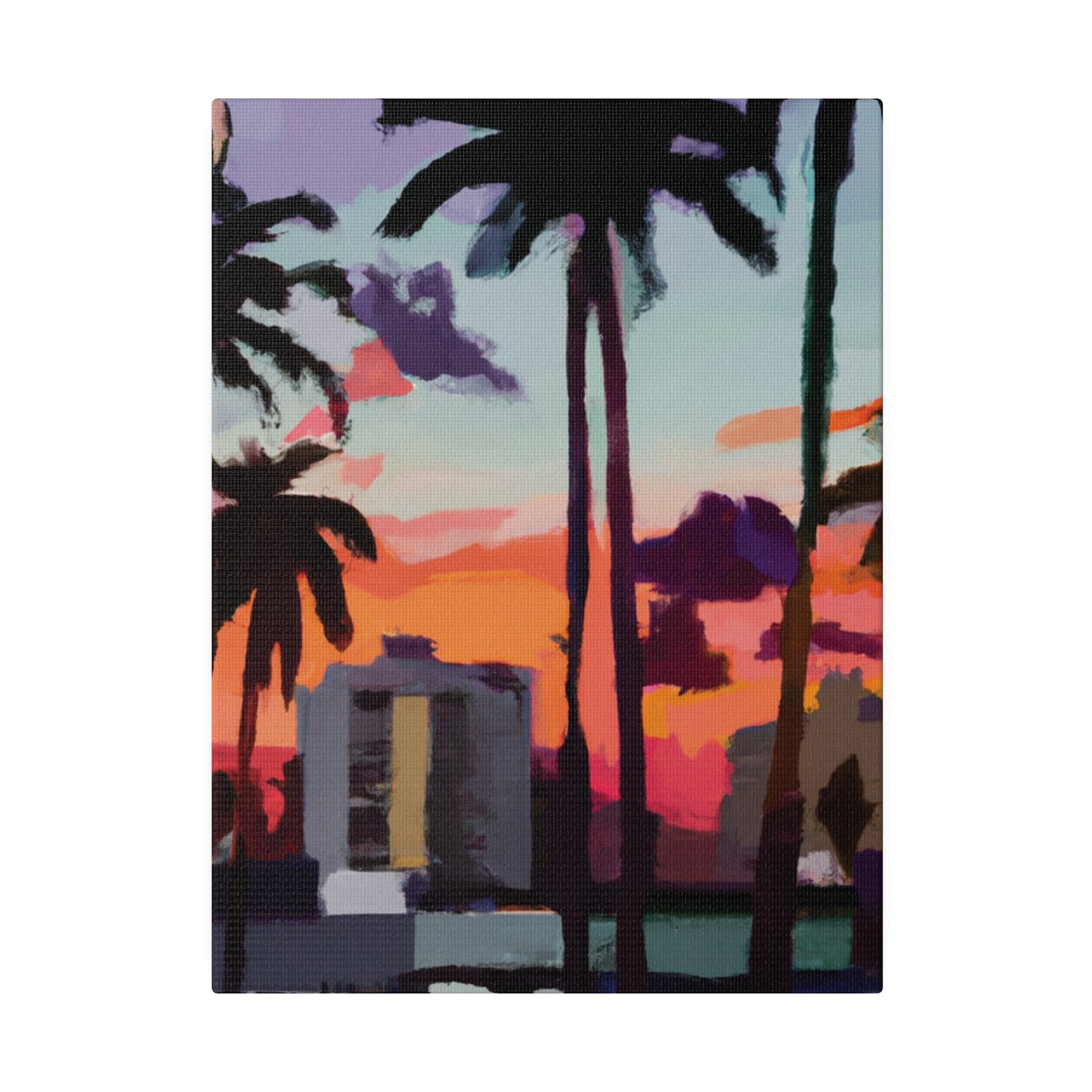 8405R - Miami Beach Sunset Painting Print | Miami | Beach | Sunset | Poster | Home Decor | Wall Art | Canvas