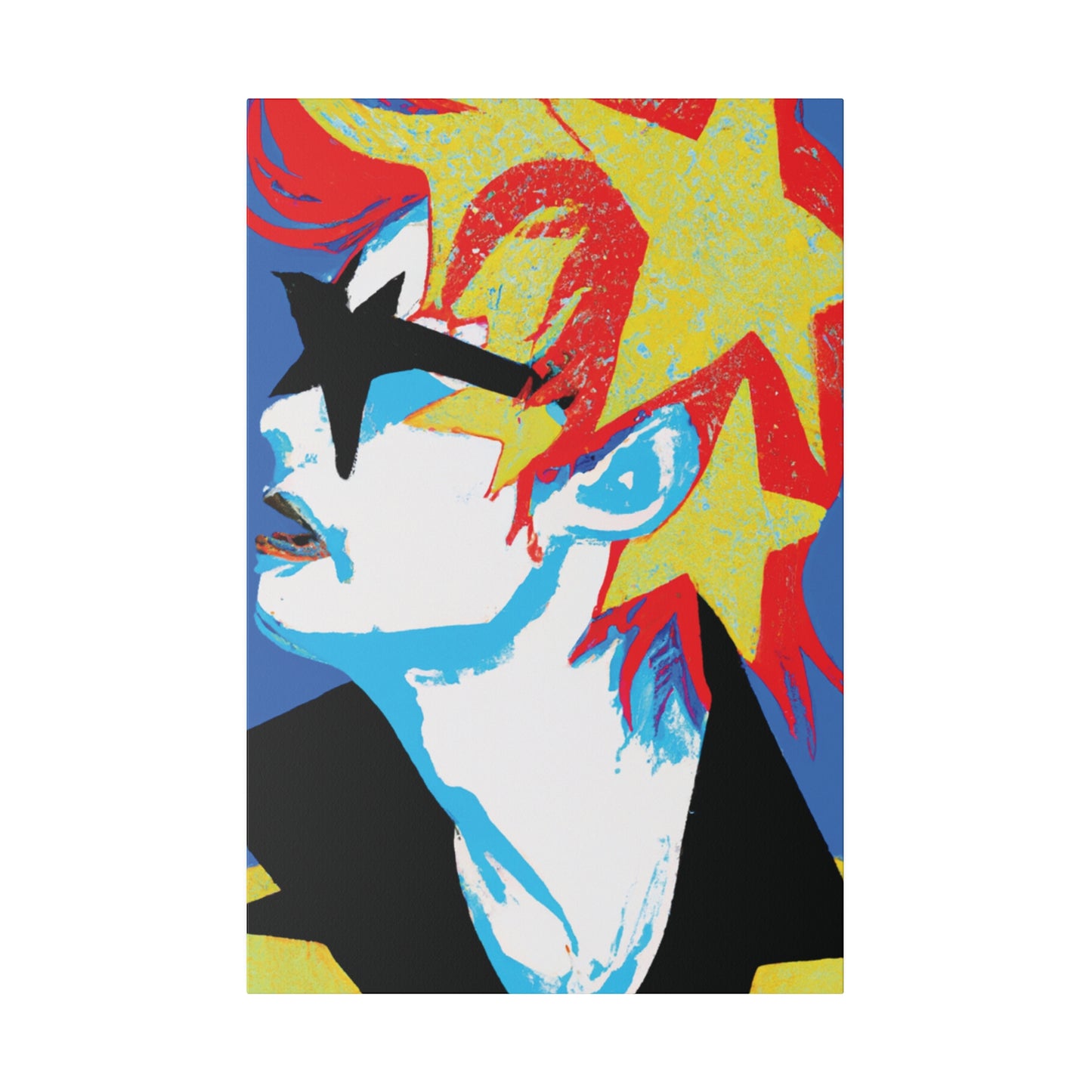 9245E - Rockstar Painting Print | Face | Abstract | Poster | Home Decor | Wall Art | Music Art | Canvas