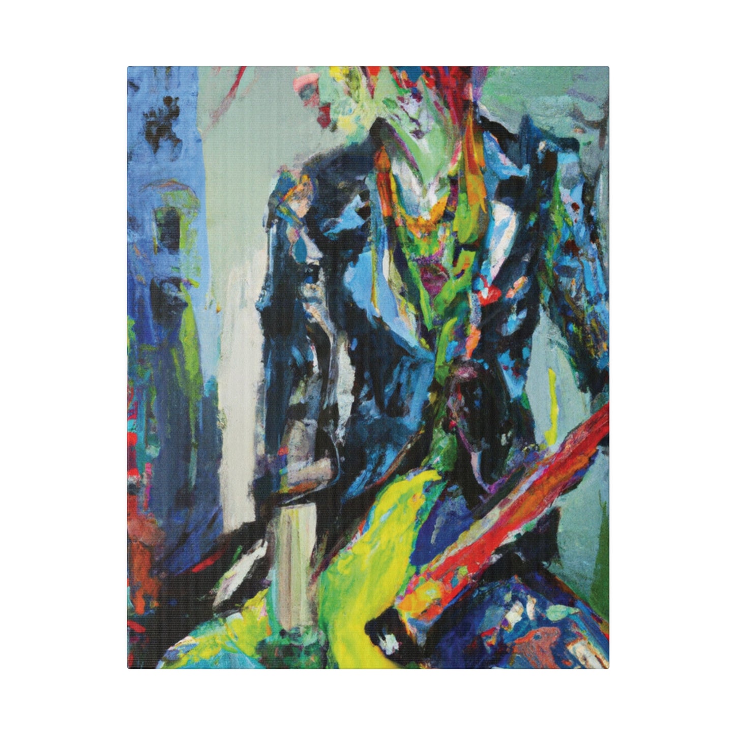 5111Y - Rockstar Oil Painting Style Print | Poster | Home Decor | Wall Art | Music Art | Canvas