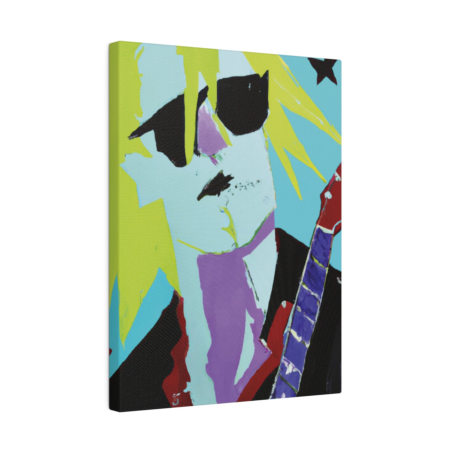 8267F - Rockstar Painting Print | Face | Abstract | Poster | Home Decor | Wall Art | Music Art | Canvas