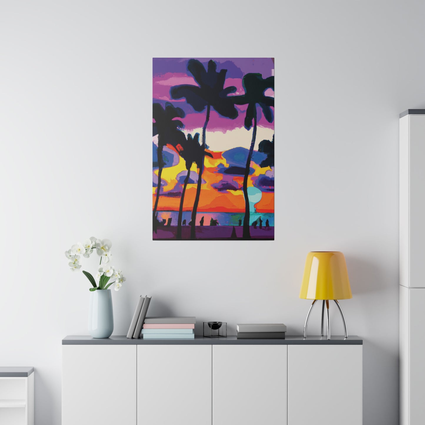 7455H - Miami Beach Sunset Painting Print | Miami | Beach | Sunset | Poster | Home Decor | Wall Art | Canvas